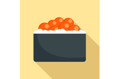 Hotate tai sushi icon, flat style