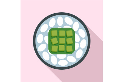 Rice sushi icon, flat style