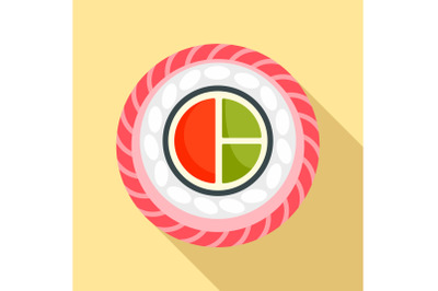 Mix sushi icon, flat style