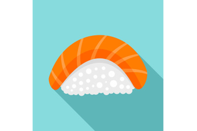 Sake sushi icon, flat style