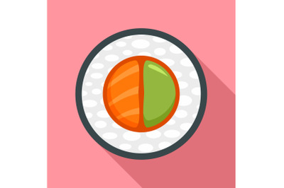 Sake wasabi sushi icon, flat style