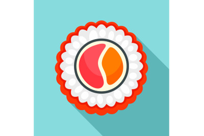 Rice sake sushi icon, flat style