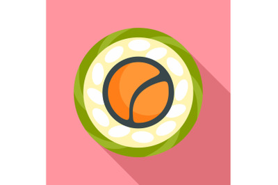 Top view sushi icon, flat style