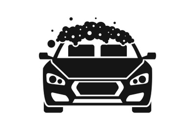 Foam wash car icon, simple style