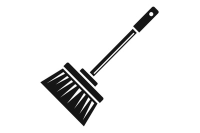 Broom brush icon, simple style