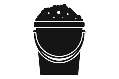 Soap foam bucket icon, simple style