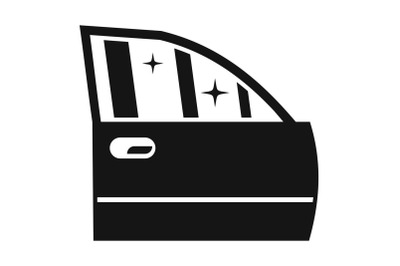 Clean car door icon, simple style
