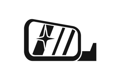 Clean car mirror icon, simple style