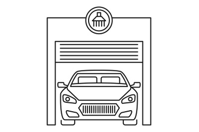 Car wash garage icon, outline style