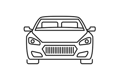 Front modern car icon, outline style