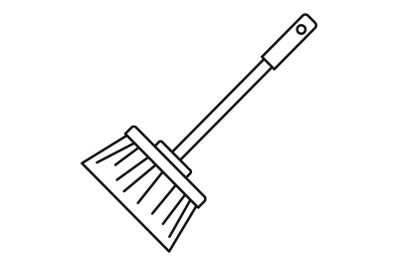 Broom brush icon, outline style