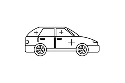 Clean car icon, outline style