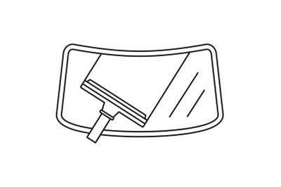 Clean car windscreen icon, outline style