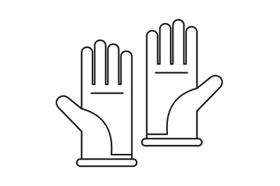 Rubber gloves icon, outline style