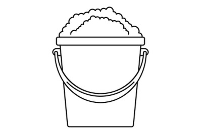 Soap foam bucket icon, outline style