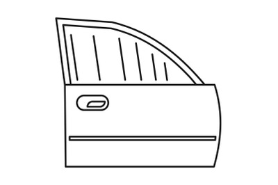 Clean car door icon, outline style