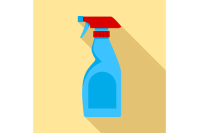 Cleaning bottle spray icon, flat style