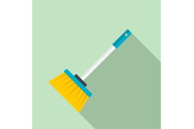 Broom brush icon, flat style