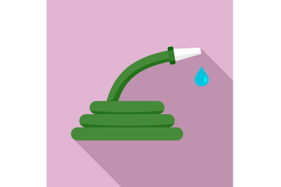 Water hose icon, flat style