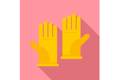 Rubber gloves icon, flat style