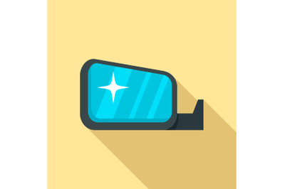 Clean car mirror icon, flat style