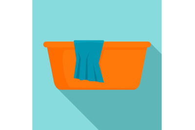 Wash basin icon, flat style