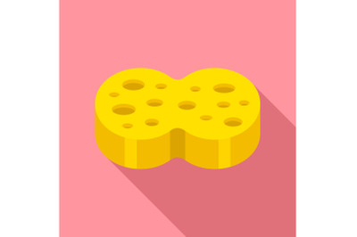 Sponge wash icon, flat style