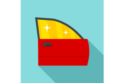 Clean car door icon, flat style