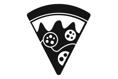 Salami pizza slice icon, simple style