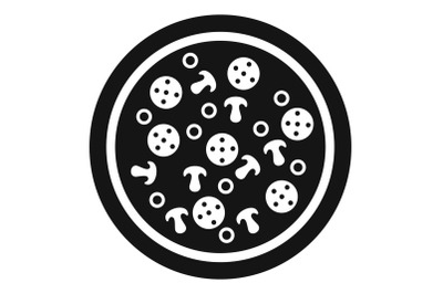 Pizza pepperoni icon, simple style