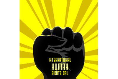 International human rights day concept background, cartoon style