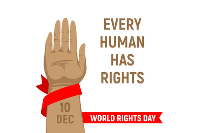 Global human rights day concept background, cartoon style