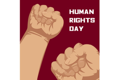 Human rights day concept background, cartoon style