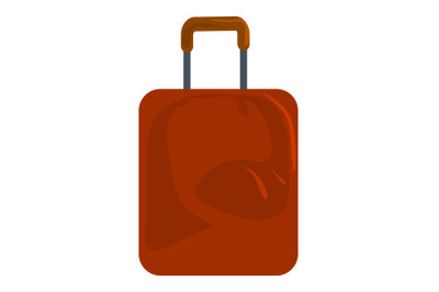 Brown travel bag icon, cartoon style