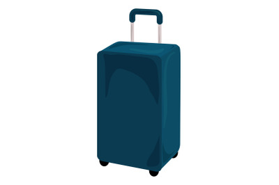 Blue travel bag icon, cartoon style