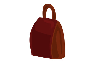 Brown backpack icon, cartoon style