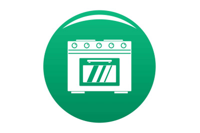 Gas oven icon vector green