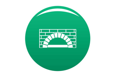 Brick oven icon vector green