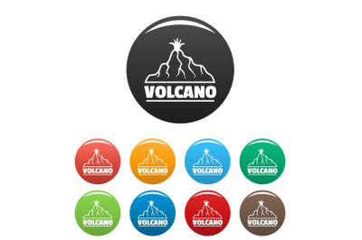 New volcano icons set color