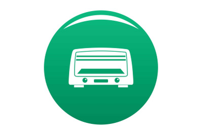 Microwave oven icon vector green