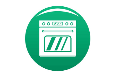 Big gas oven icon vector green