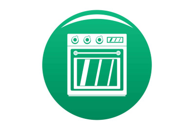 Electric oven icon vector green