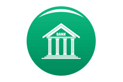 Bank icon vector green