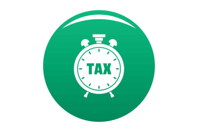 Time tax icon vector green