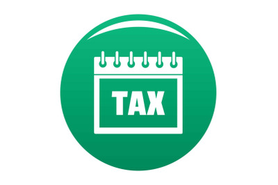 Calendar of tax icon vector green