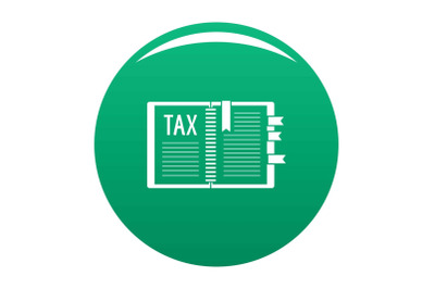 Book of tax icon vector green