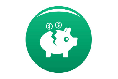 Piggy bank icon vector green