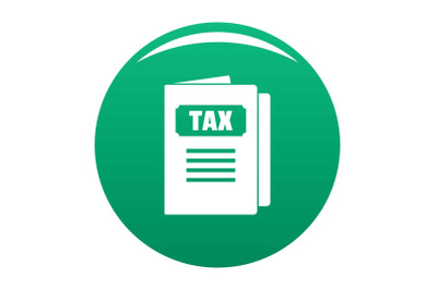 Tax icon vector green