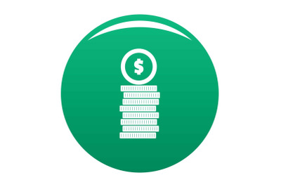 Coin icon vector green