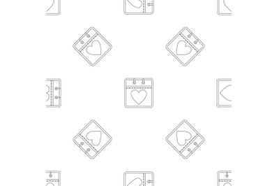 Calendar with heart pattern seamless vector